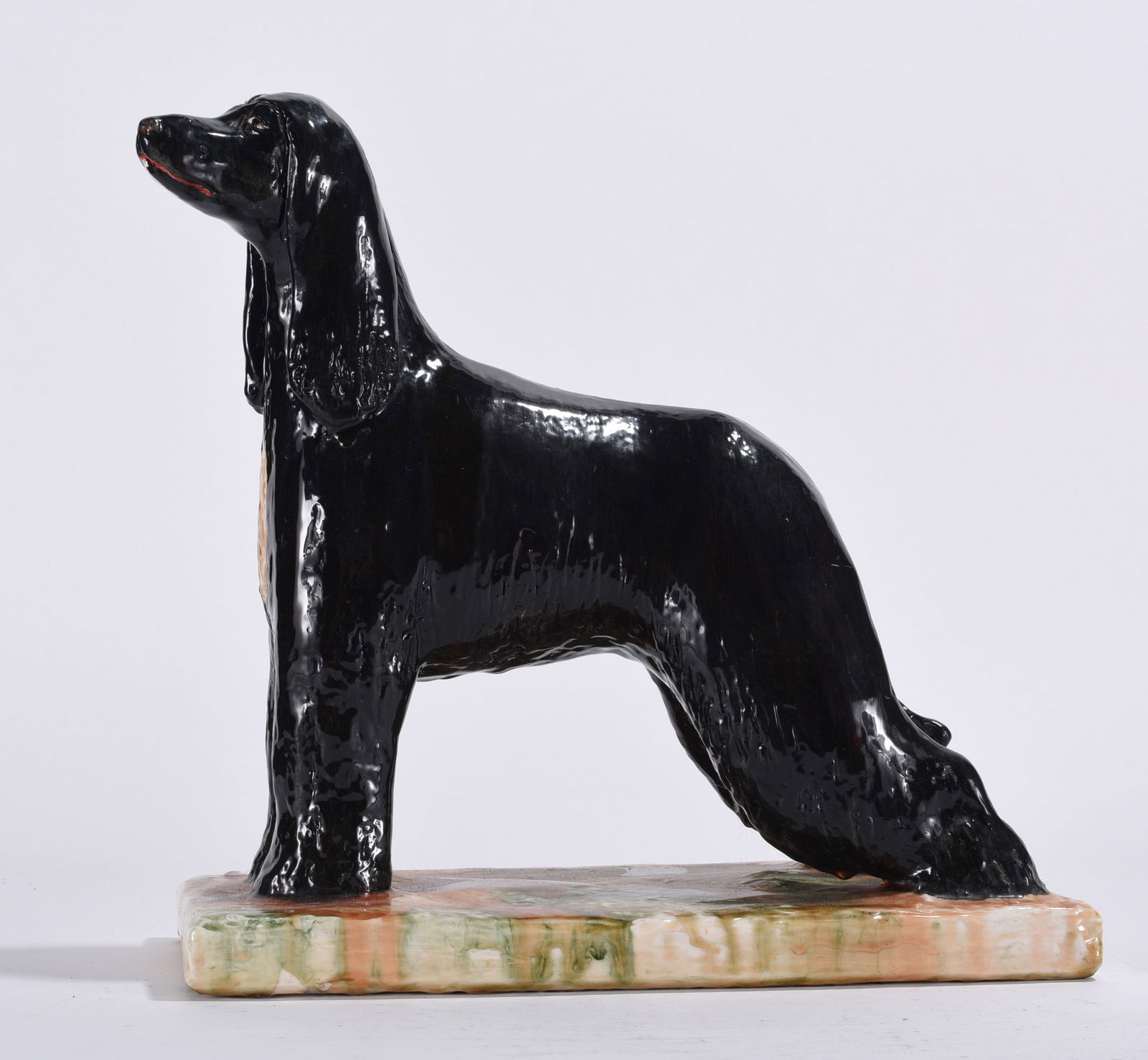 Glazed Ceramic Cocker Spaniel Dog Statue (1 of 4)