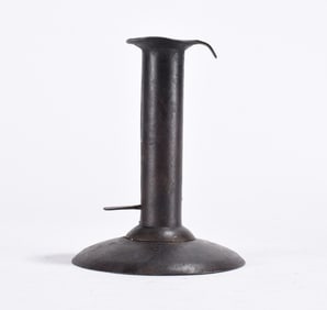Antique Iron Hog Scraper Candle Stick