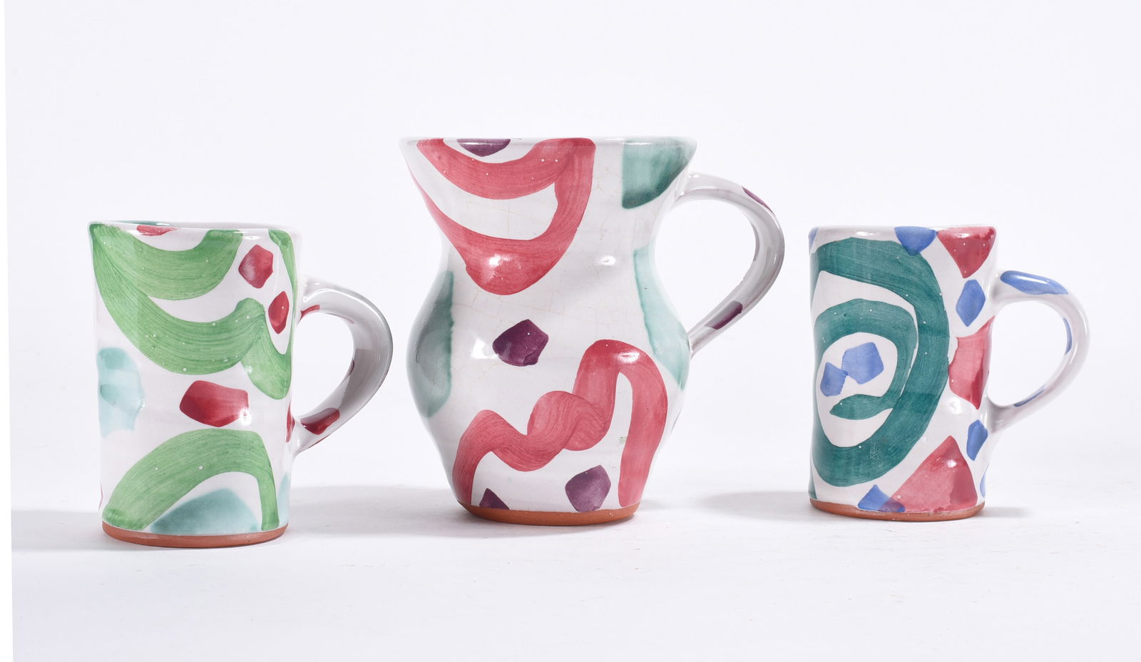 Stanley Mace Andersen Pottery Pitcher and cups Signed (1 of 3)