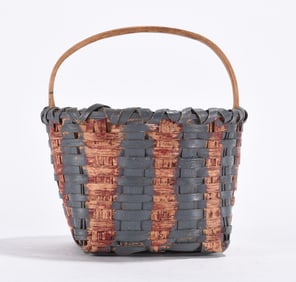 Painted Oak Split Basket