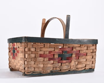 Antique Oak Split Market Basket