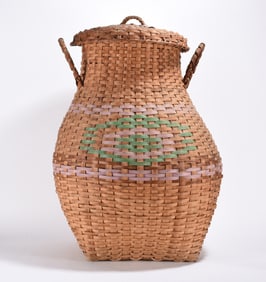 ca. 1920 Paint Decorated Lidded Basket