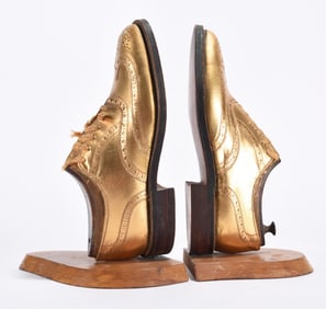 Thom McAn Gold Painted Shoes