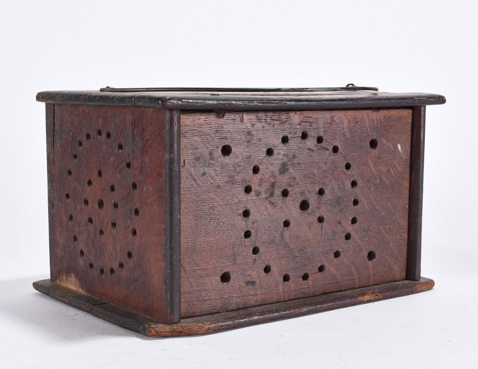 Antique Wooden Foot Warmer: great surface and patina. 6" x 10"