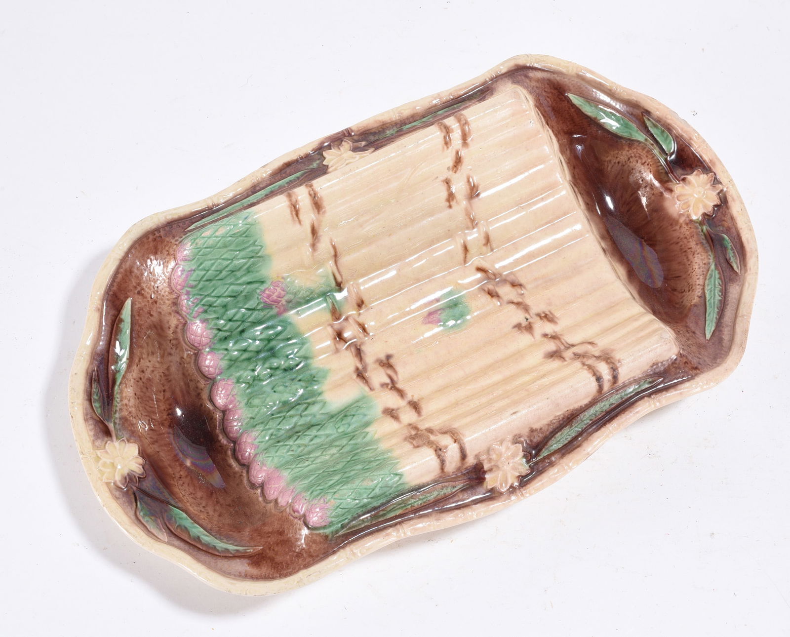 Antique French Majolica Asparagus Serving Dish (1 of 3)