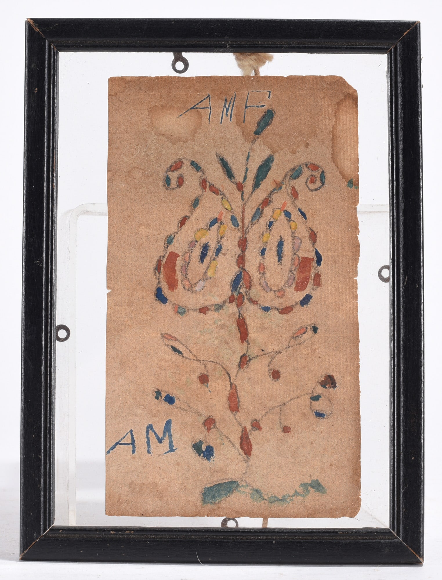 Antique Pennsylvania Double Sided Fraktur Pen and Ink Drawing (1 of 2)