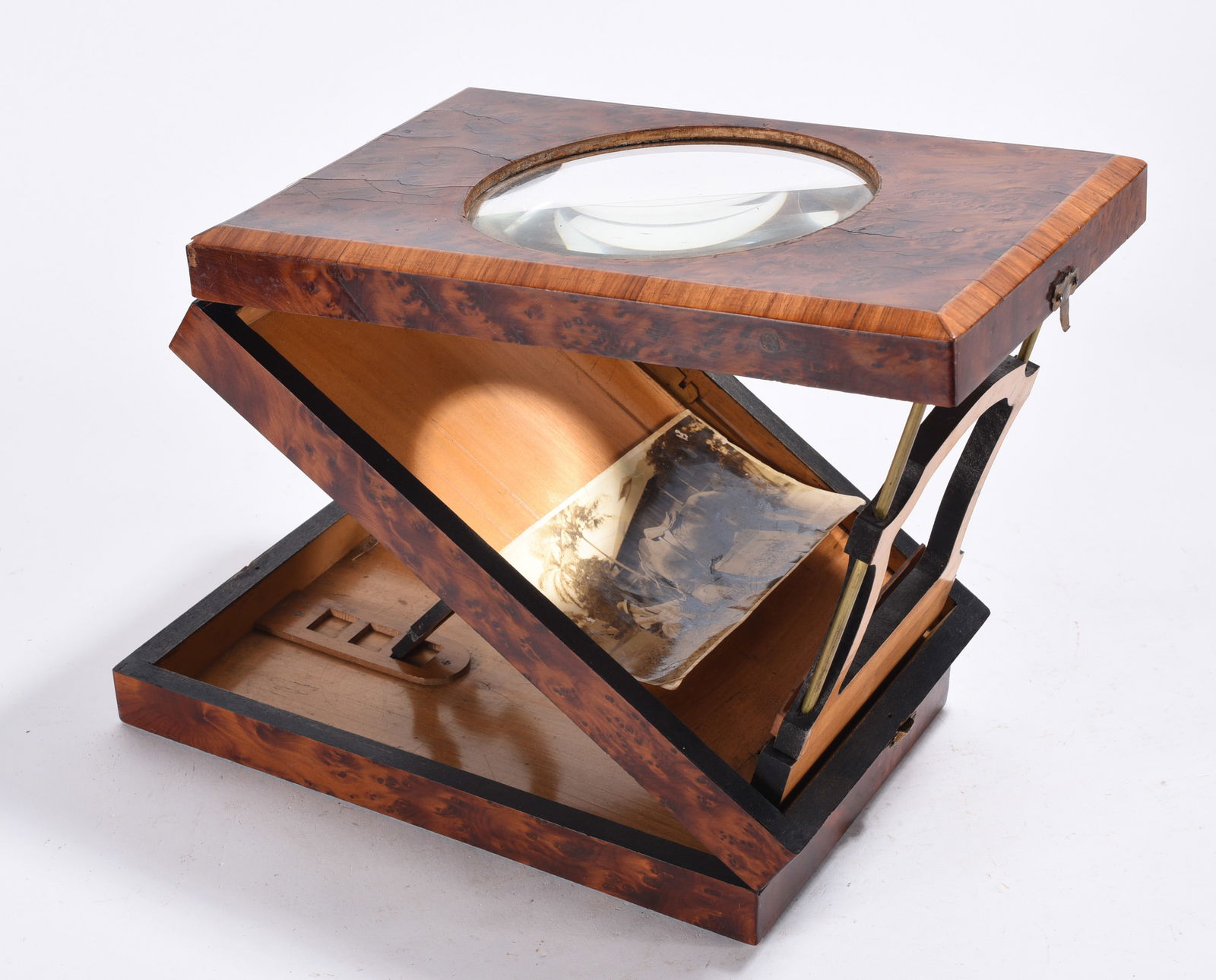 Victorian Burl Walnut Graphoscope (1 of 6)