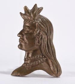 Bronze Native American Chieftan Plaque