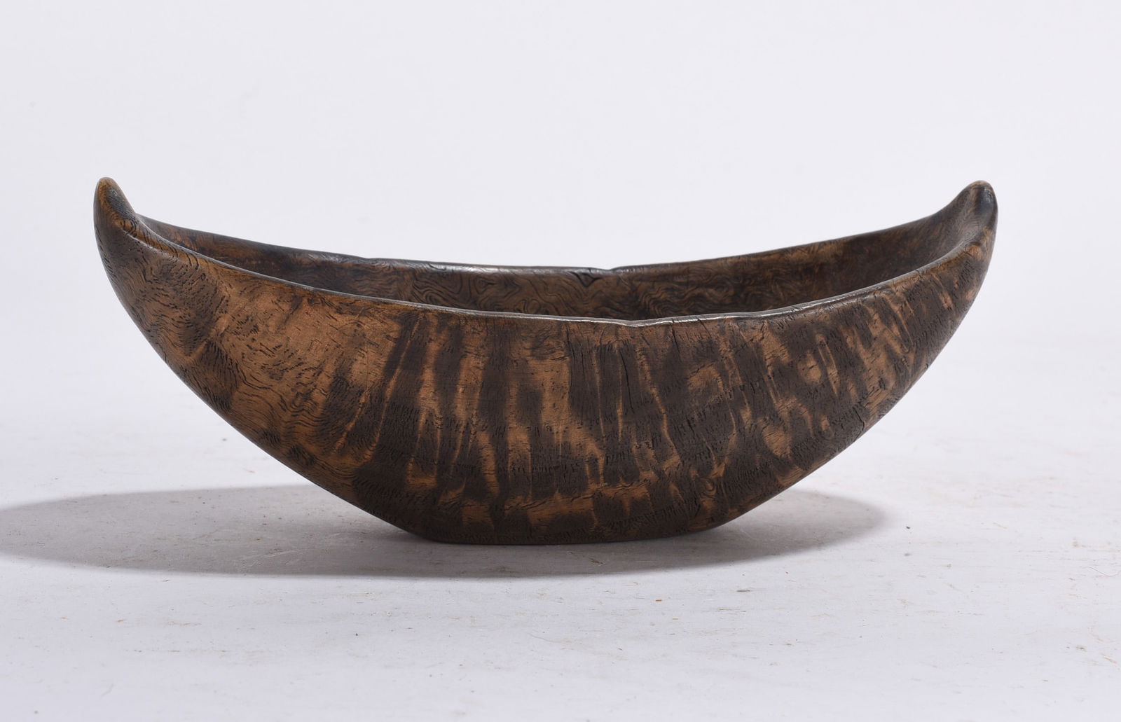 Native American Burl Wood Canoe Shaped Bowl (1 of 3)