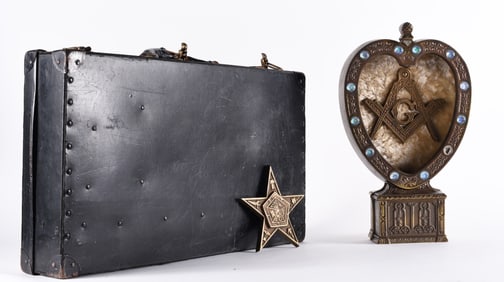 1930's Funerary Lamp Neon Masonic Symbol