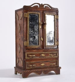 Miniature Antique Trampart Cupboard