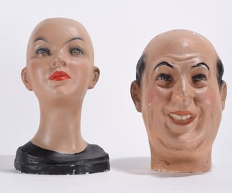 Vintage Ceramic Advertising Store Display Heads