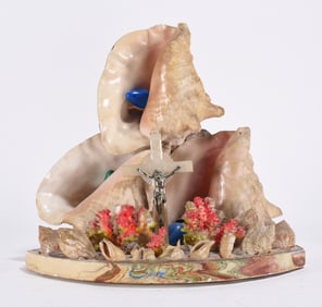 African American Seashell Folk Art Light