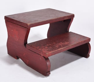 Vintage Red Painted Step