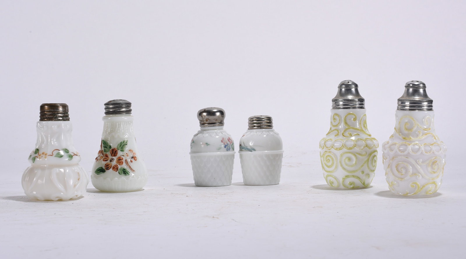 Victorian Salt and Pepper Shakers: three pairs of salt and pepper shakers. 3.5"