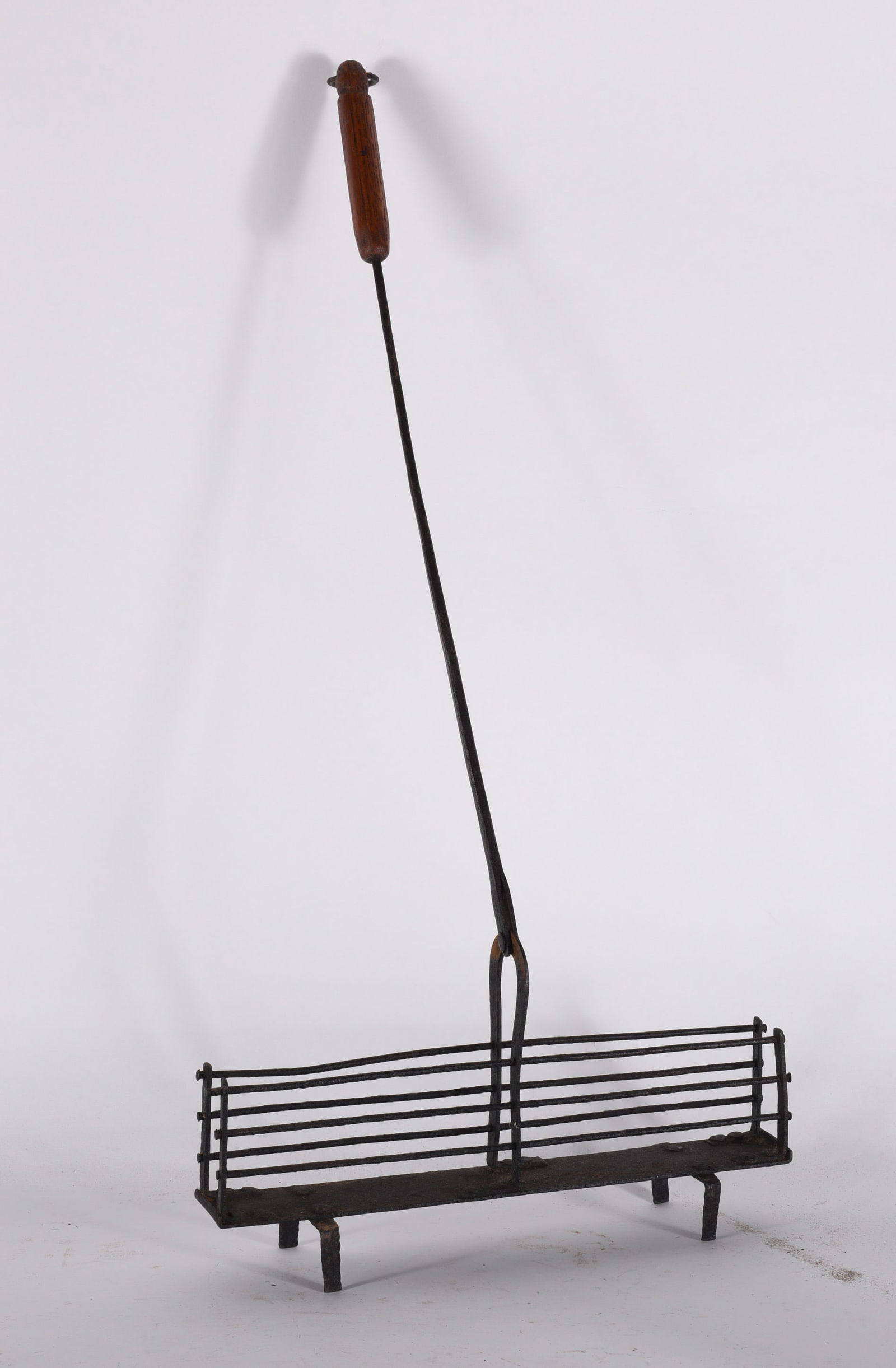 Antique Hearth Toaster: antique hearth toaster. Ca. 1870. wooden handle. 27"