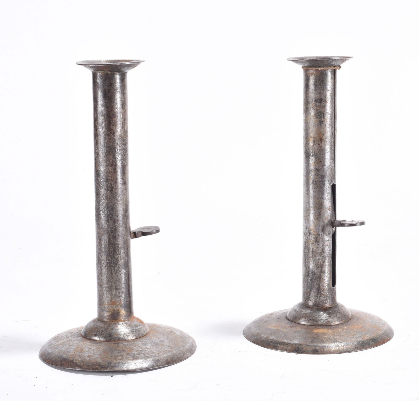 Signed Antique Hog Scraper Candle Holders (1 of 4)