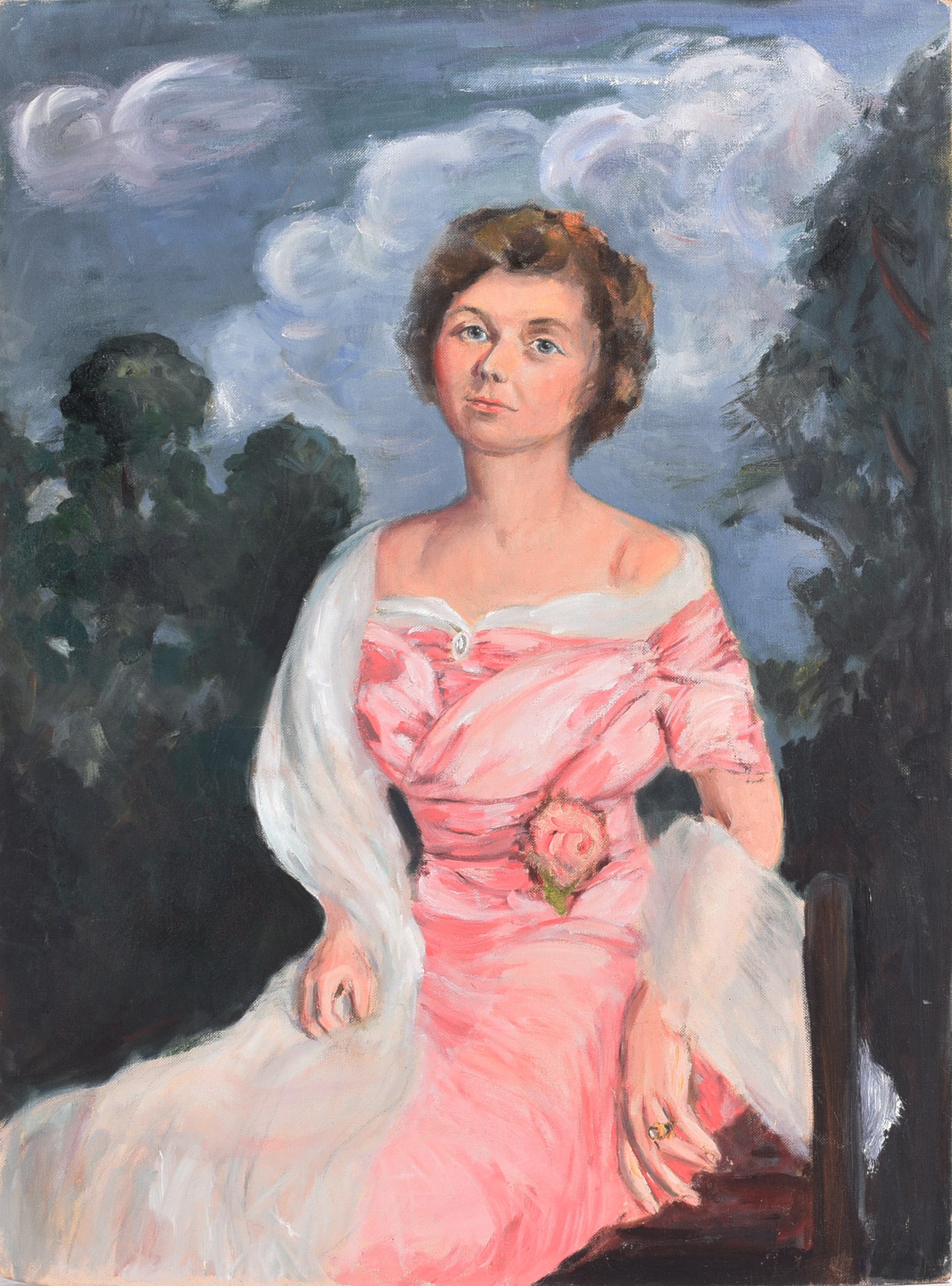 Painting on Artist Board: painting on artist board. Ca. 1940 18"x24"