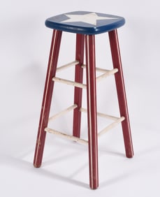 Painted Stool American Flag