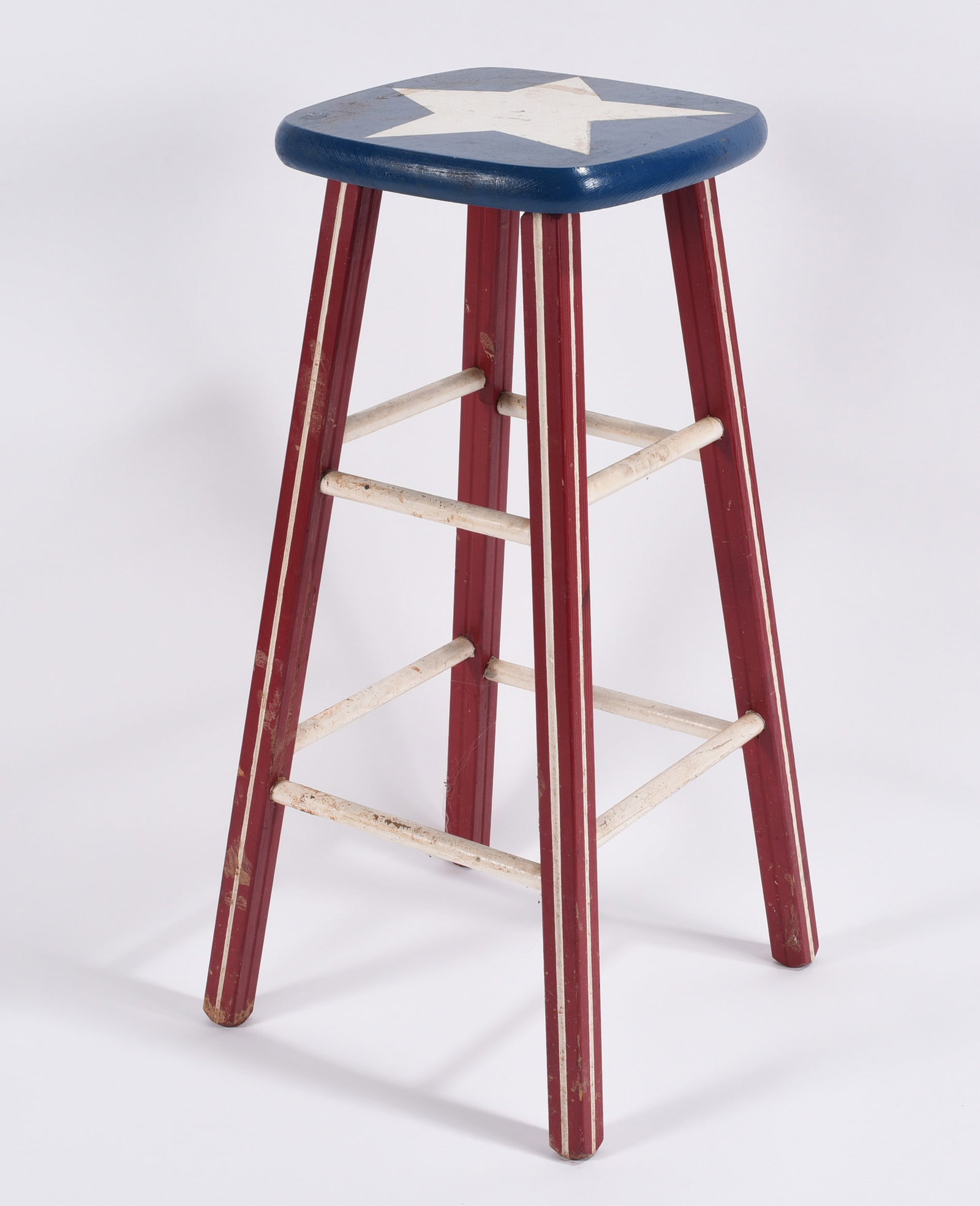 Painted Stool American Flag: 29" painted stool ca. 1940. old paint.