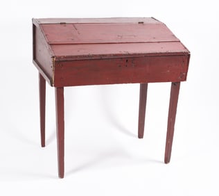 Red Painted Lift Top Desk