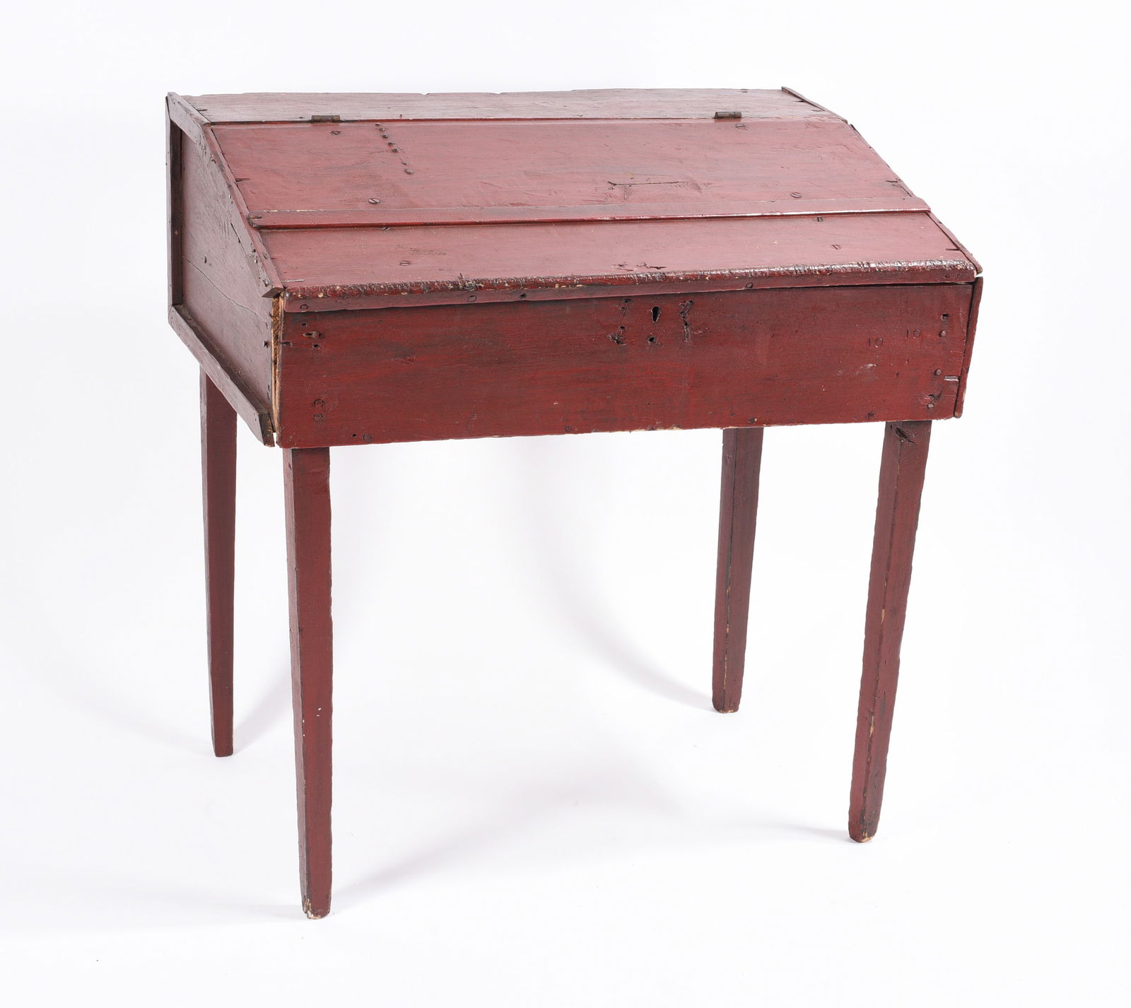 Red Painted Lift Top Desk: 33" x 31" 20" ca. 1900 red painted lift top desk. Nailed construction.