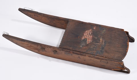 19th Century Patriotic Painted Sled