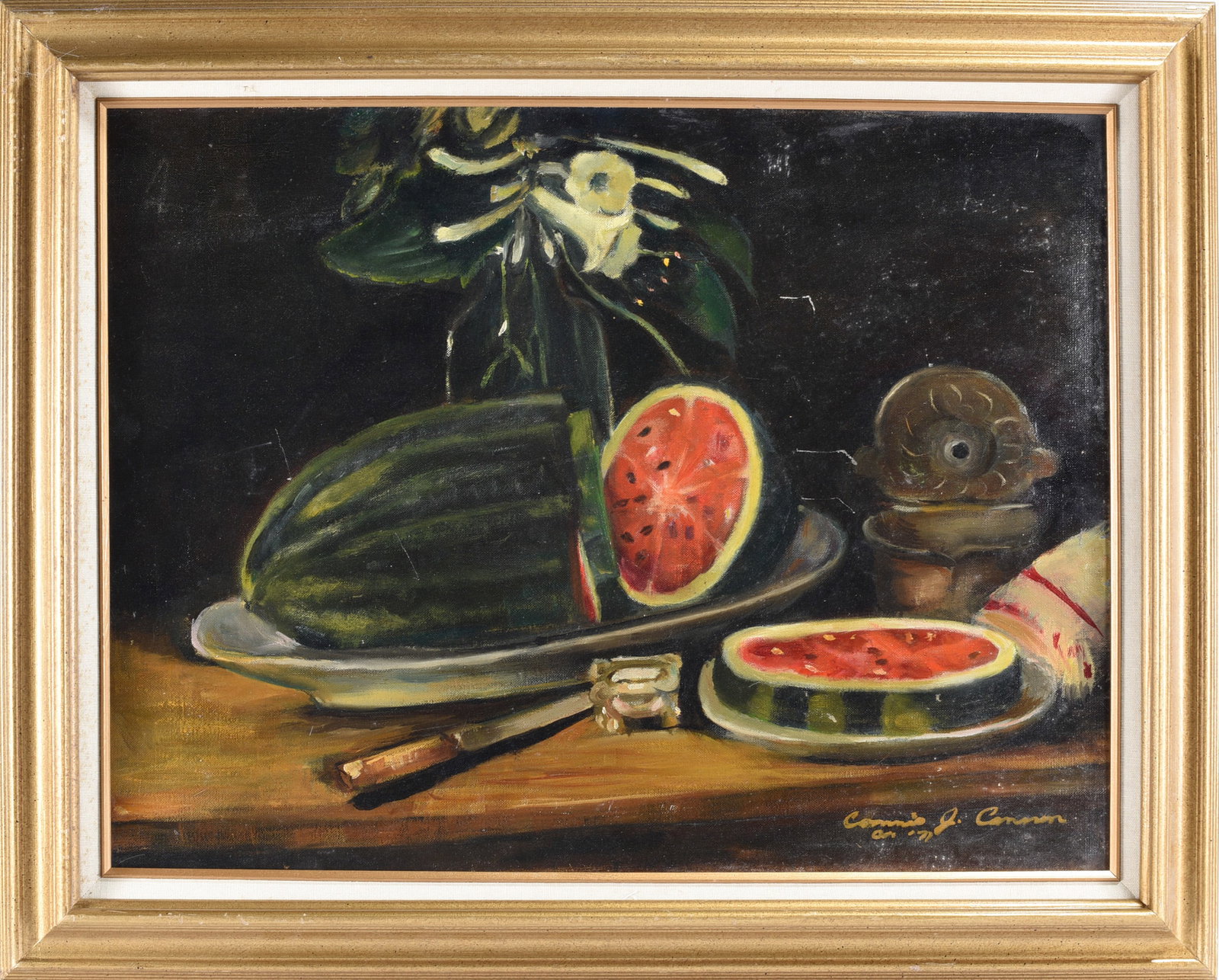 Oil Painting on Board Signed and Dated: 28"x23" oil on board, signed and dated