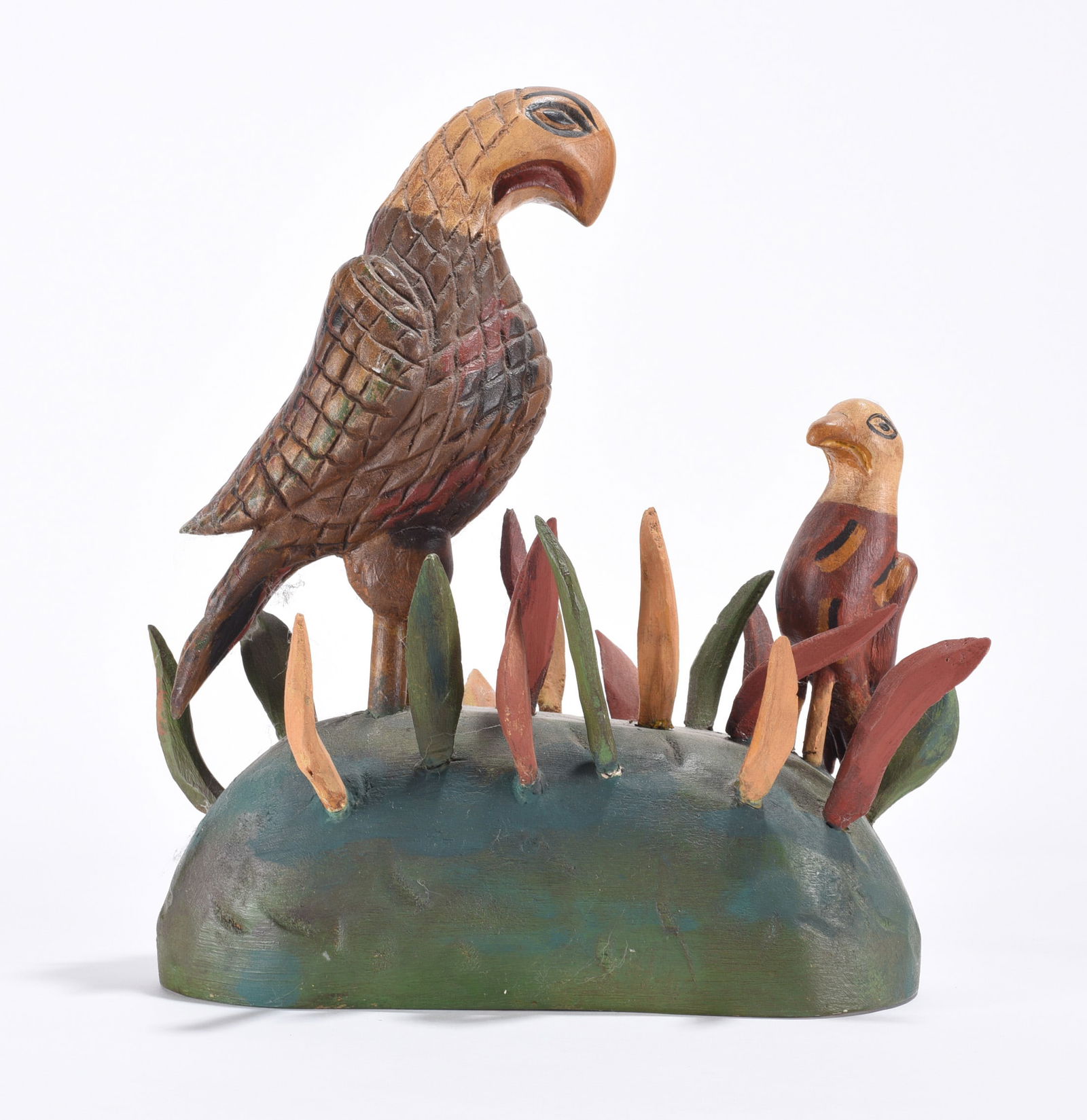 Folk Art Bird Carving signed Walter Gottshall (1 of 4)