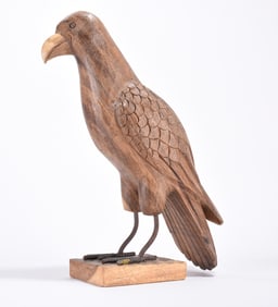 Folk Art Carved Wooden Eagle