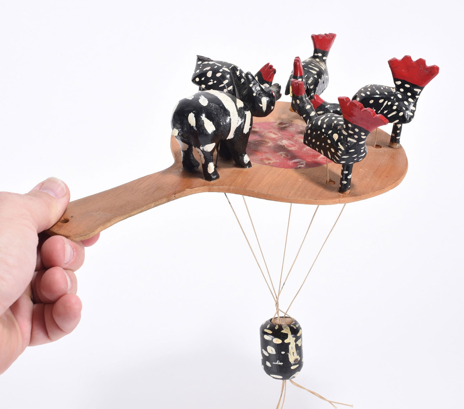 Folk Art Chicken Pecking Toy (1 of 2)