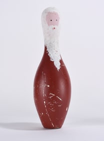 Santa Clause Folk Painted Bowling Pin