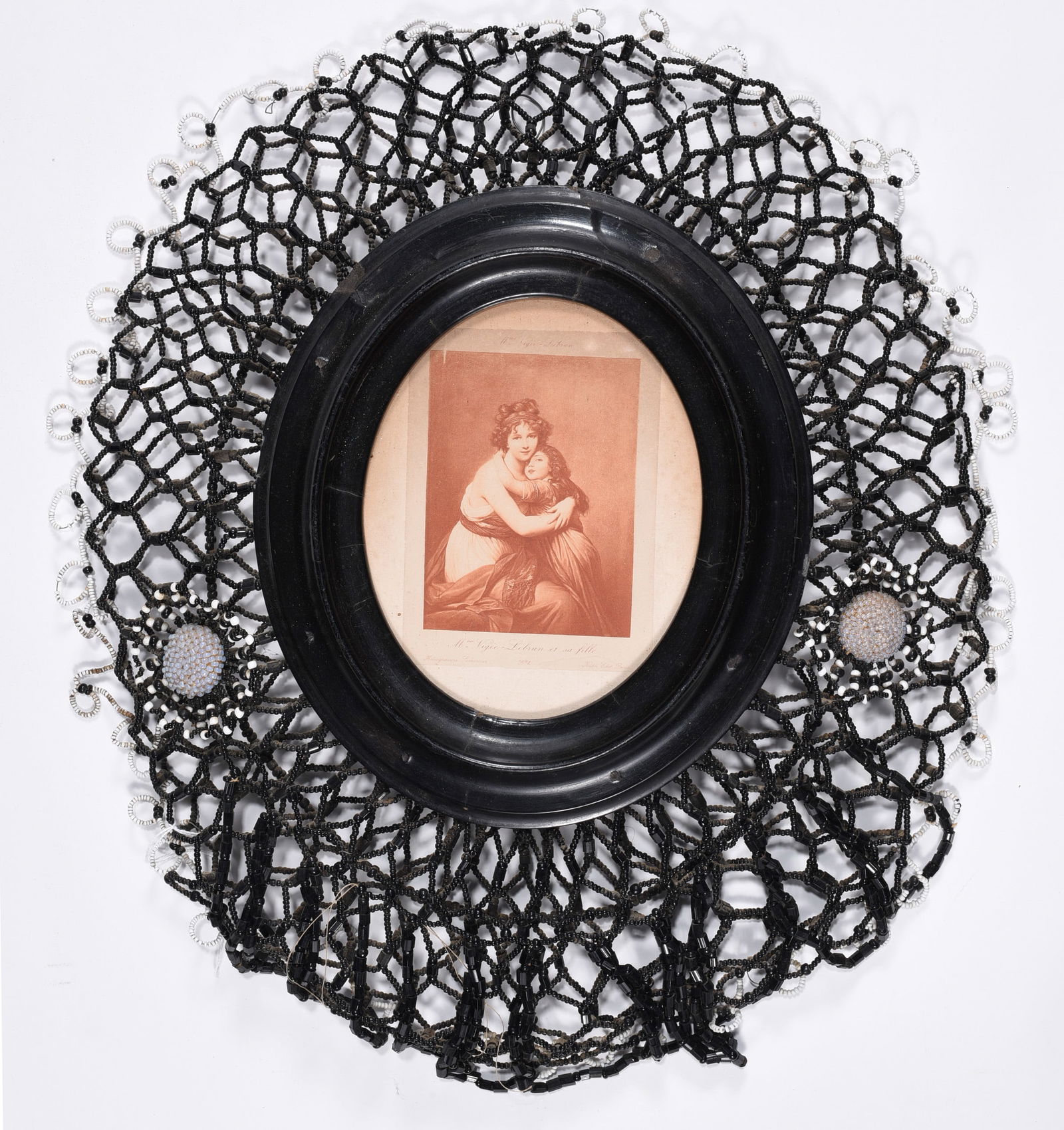 Victorian French Beaded Memorial Frame Immortelle (1 of 2)