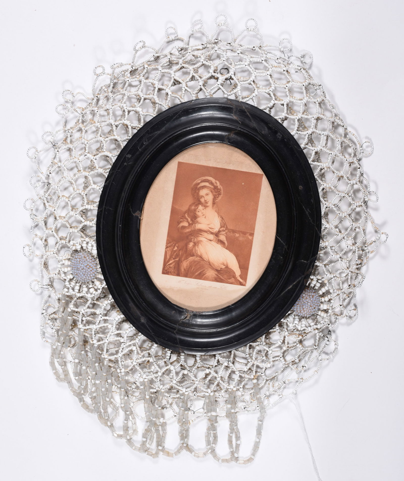 Victorian French Beaded Memorial Frame Immortelle (1 of 2)