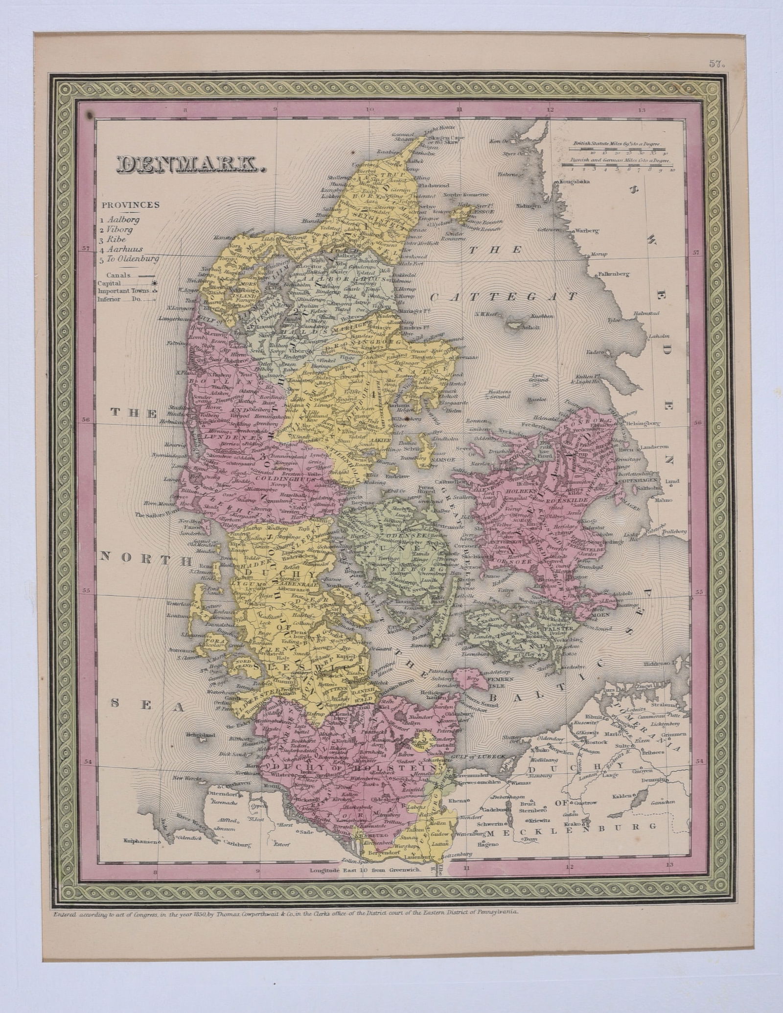 1850 Map of Denmark (1 of 2)
