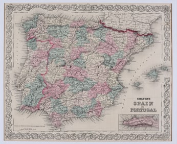 Antique Map of Spain and Portugal