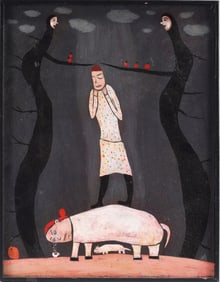 Alison O'donoghue Folk Painting on Wood