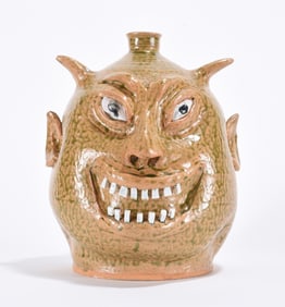Marvin Bailey Smiling Devil Face Jug