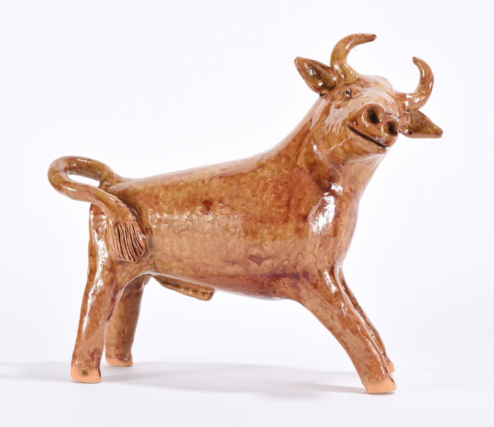 Marvin Bailey Folk Pottery Bull Figural (1 of 3)
