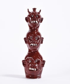 Marvin Bailey Red Totem Face Jug