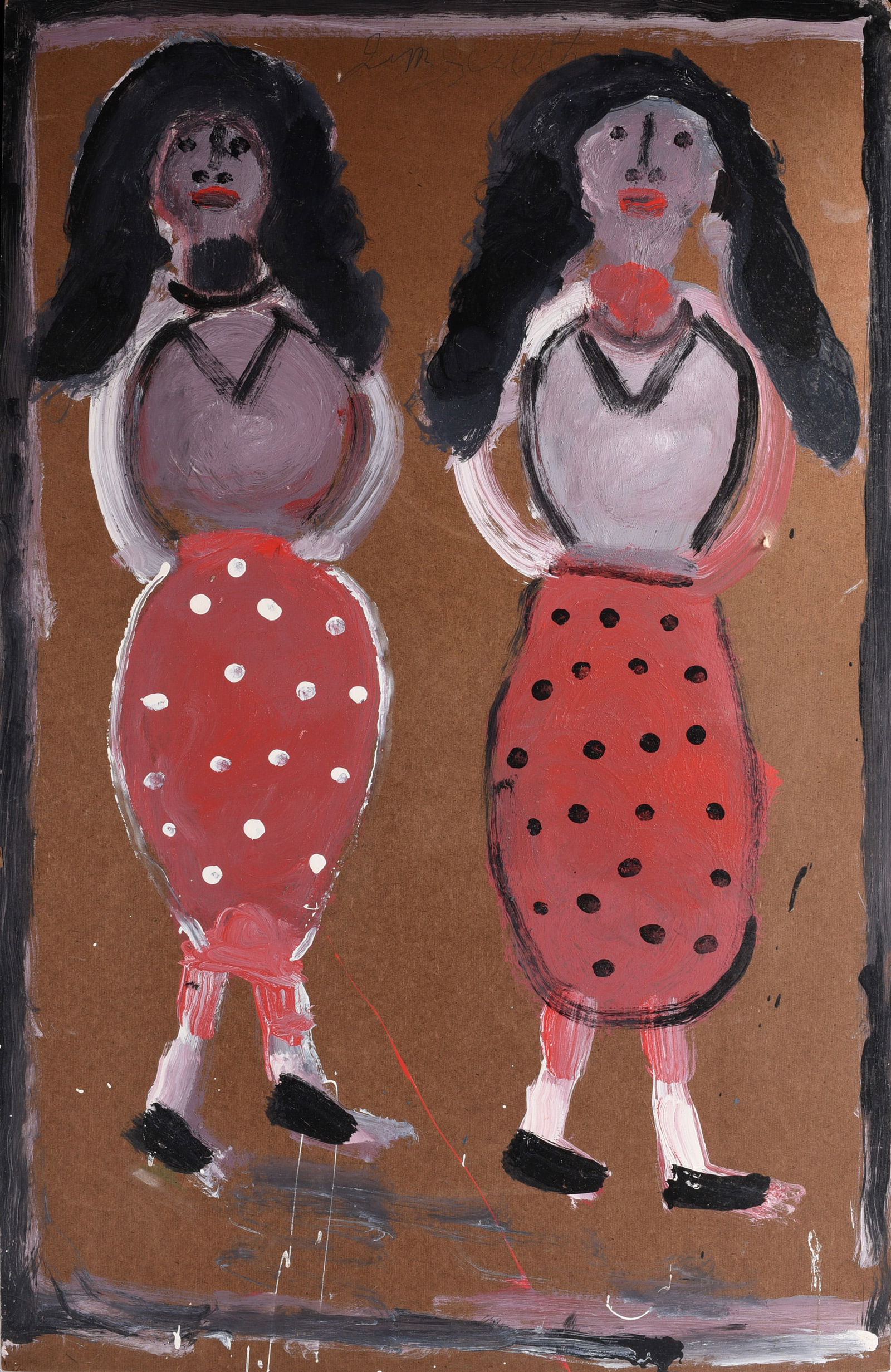 Jimmy Lee Sudduth (1910 - 2007): paint and mud on wood board. Signed. Jimmy Lee Sudduth, African American. Alabama