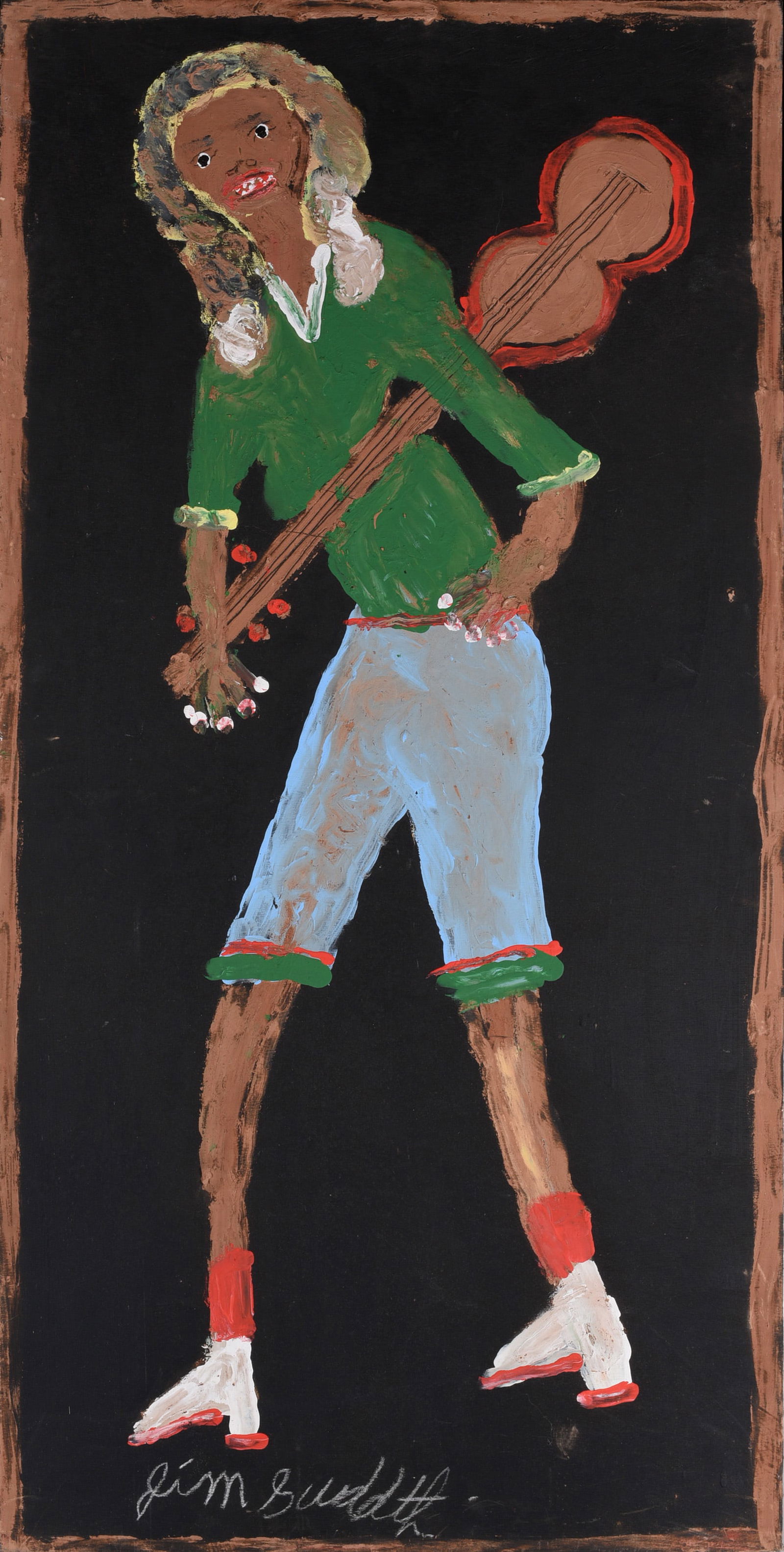 Jimmy Lee Sudduth (1910 - 2007): paint and mud on wood board. Signed. Jimmy Lee Sudduth, African American. Alabama