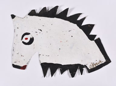 RA Miller Folk Art Tin Cutout RARE Unicorn