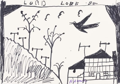 RA Miller Folk Art Drawing