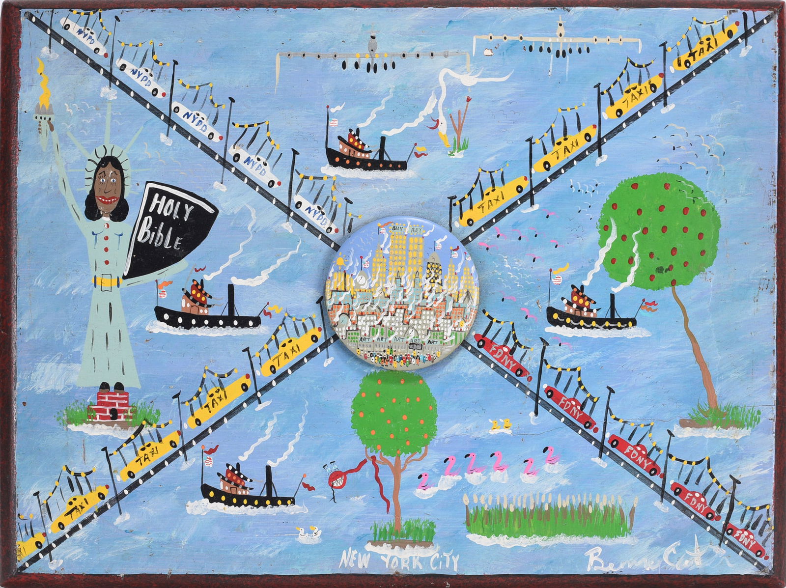 Benny Carter Folk Painting with Miniature Button (1 of 3)