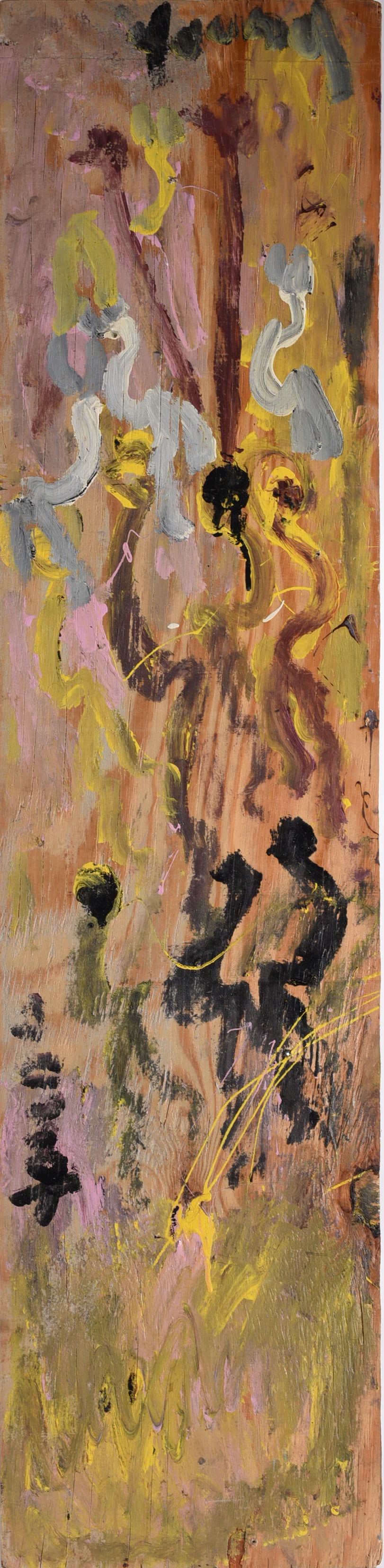 Purvis Young (1943 - 2010): paint on wood board. Purvis Young was a self taught African American artist in and around Miami FL. He created thousands of works and they are in museums all over the United States. The Purvis Young p