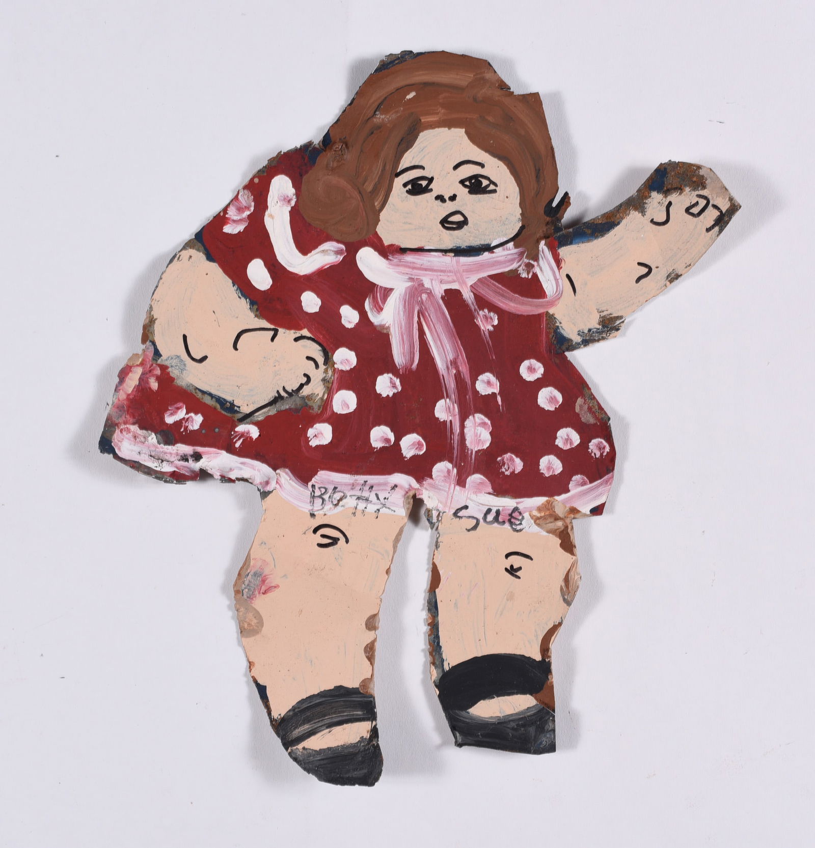Betty Sue Mathews Folk Art Tin Cutout: Tin cutout by Betty Sue Mathews (1950-2018) folk artist from Alabama.