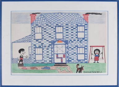 Dwight J. Bell Folk Art Drawing