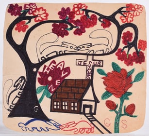 Folk Art Painting signed GS