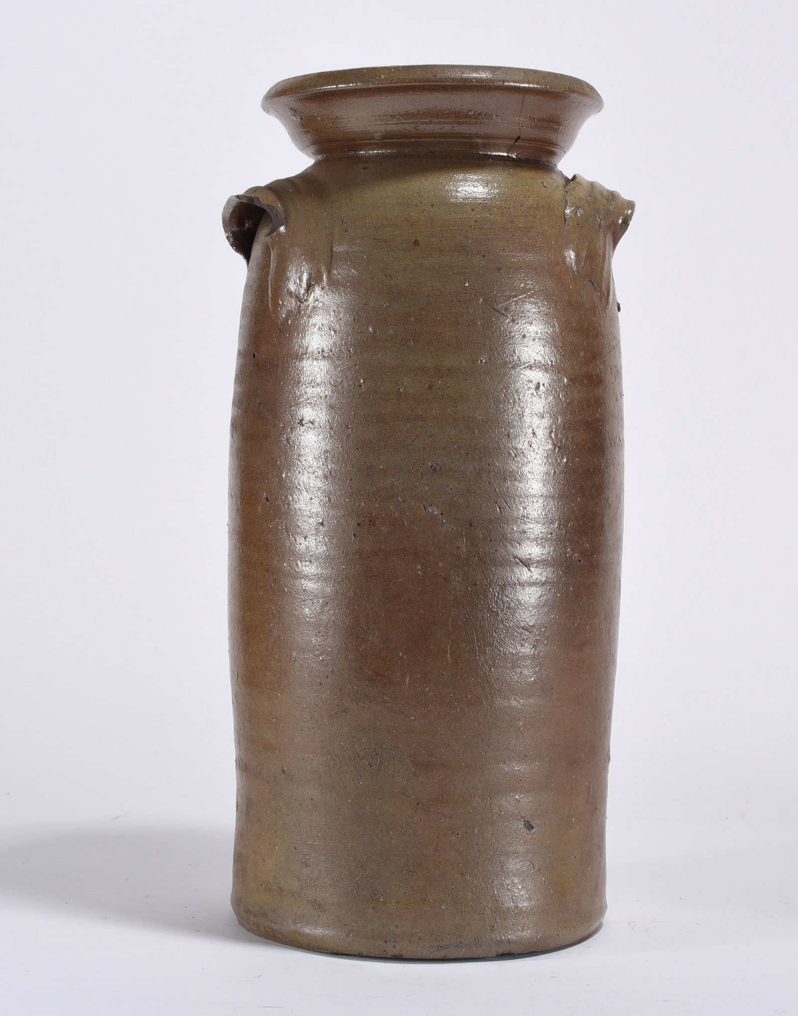 Piedmont North Carolina Salt Glaze Churn ca. 1850: very nice utilitarian salt glaze churn ca. 1850. Randolph County, NC.